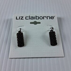 Liz Claiborne Textured Rectangle Bronze Tone Dangle Earrings Fashion Jewelry
